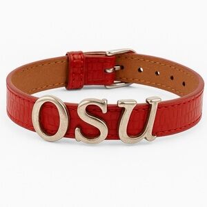 Ohio State Red Leather Bracelet